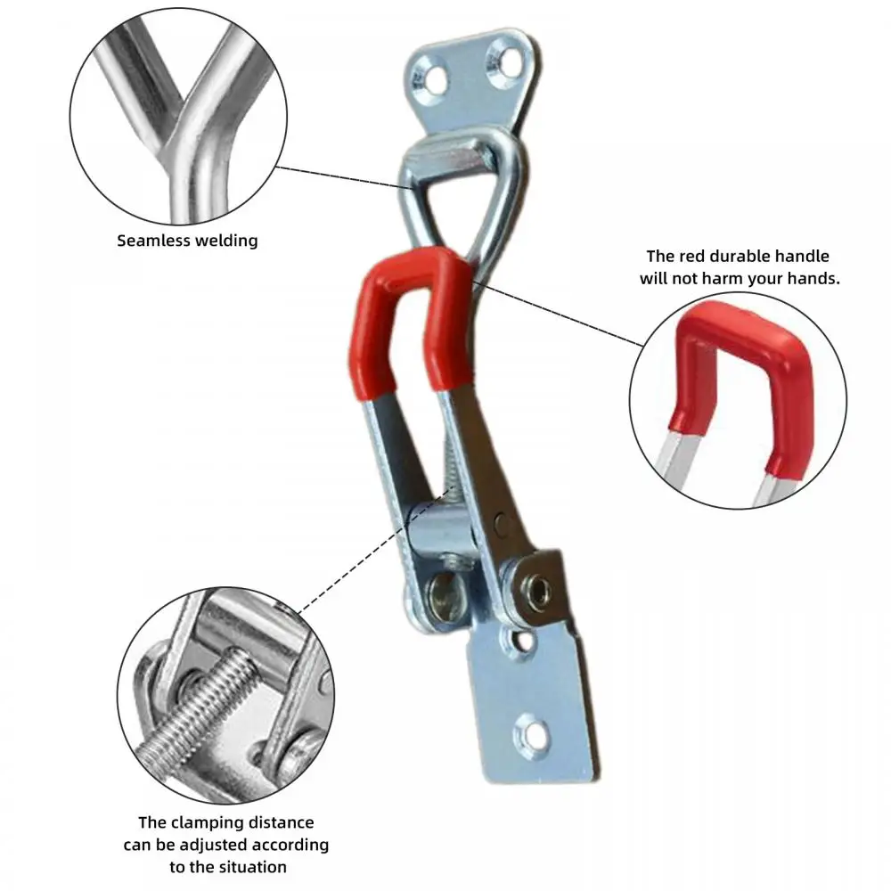 Iron Galvanized/Stainless Adjustable Toggle Clamp Catch 4001 4002 4003 Cabinet Box Handle Lock Anti-Slip Push Pull Toggle Clamp toggle latches