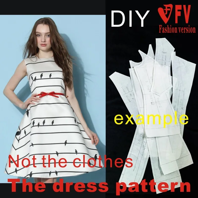 Dresses Sewing Pattern Template Cutting drawing Clothing DIY BLQ-201