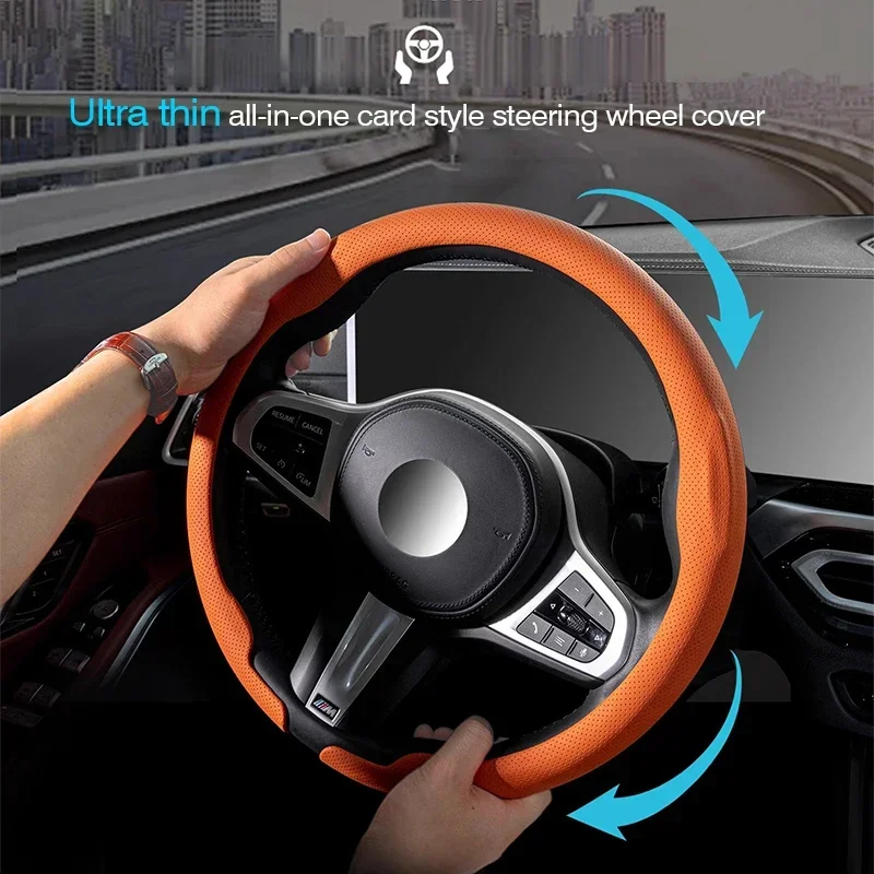 Premium Leather Steering Wheel Cover