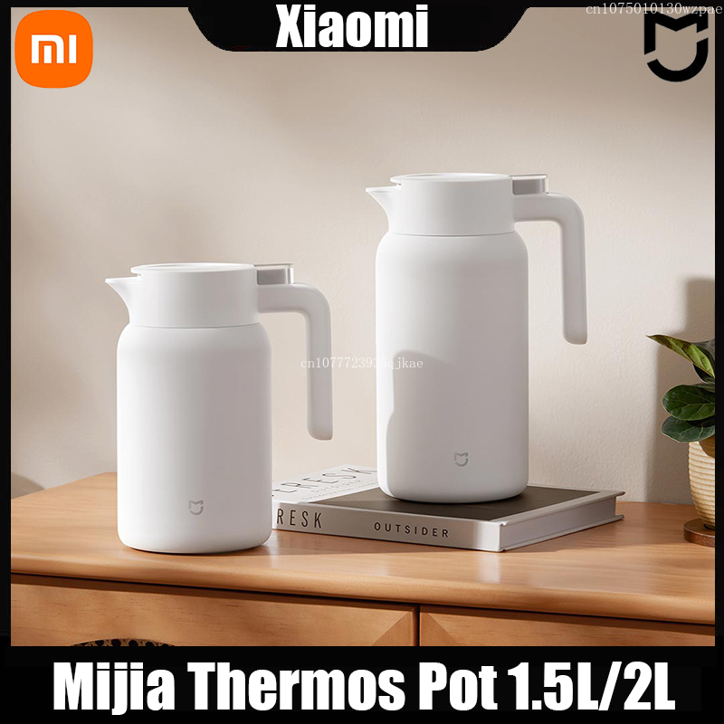 XIAOMI Mijia Thermos Kettle Vacuum Insulated Bottle for Hot/Cold Drinks 60oz Coffee Carafe Hot Water Tea Dispenser 1.5/2.0L