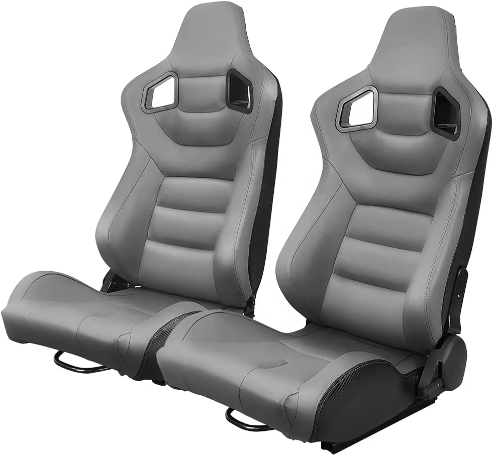 Jiabeir Universal Recaro Gray Pvc Leather Carbon Look Leather Back Car
