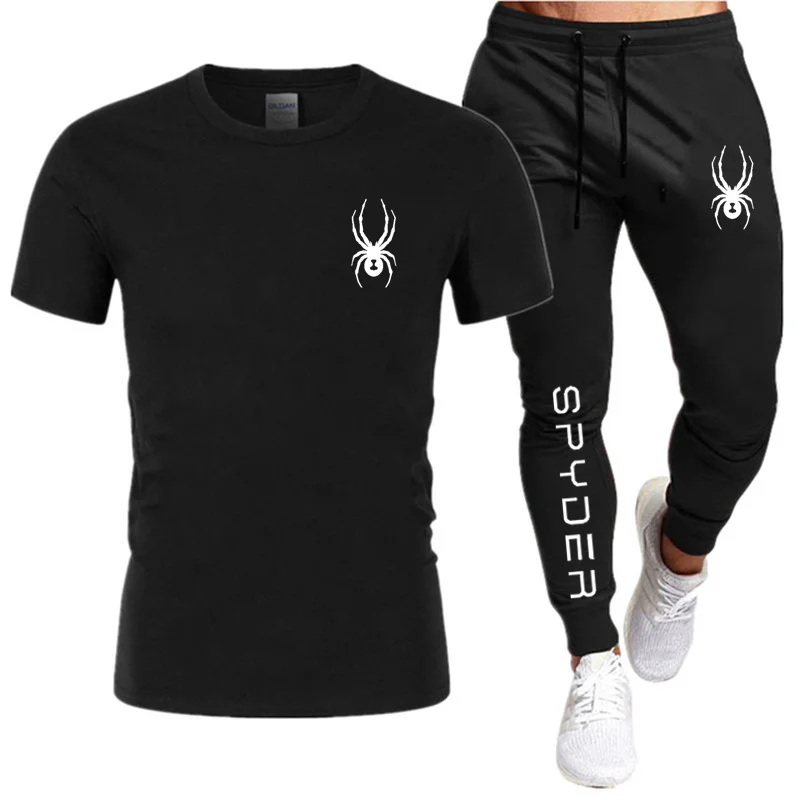 

Men's Summer Mesh Short-sleeved Sportswear 2-piece Set T-shirt + Sweatpants Set Fitness Set Printed Tiger Pattern T-shirt S-3XL