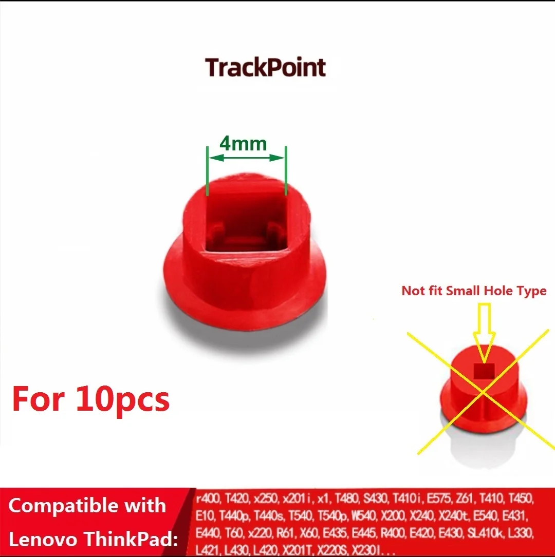 10Pcs Laptop Red Nipple Rubber Mouse Pointer Trackpoint Cap Per Lenovo Thinkpad T410 T420 T430 T510 T520 R400 T440P T540 E540. ..