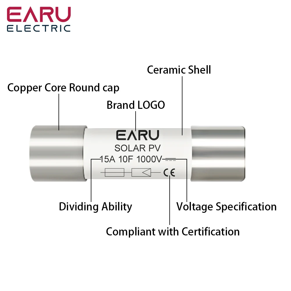 High Voltage Solar System Short Circuit Protection Fuse - Solar DC 1000V gPV, 6A-32A Options Available