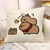 Cute Capybara Print Decorative Pillowcase Bedroom Living Room Square Cushion Pillowcase 6