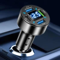 66W Power Adapter 4-Port Blue Light Fast Car Charger USB PD Quick Charge Adapter QC 3.0 LED Digital Display for Huawei Xiaomi - Image 2