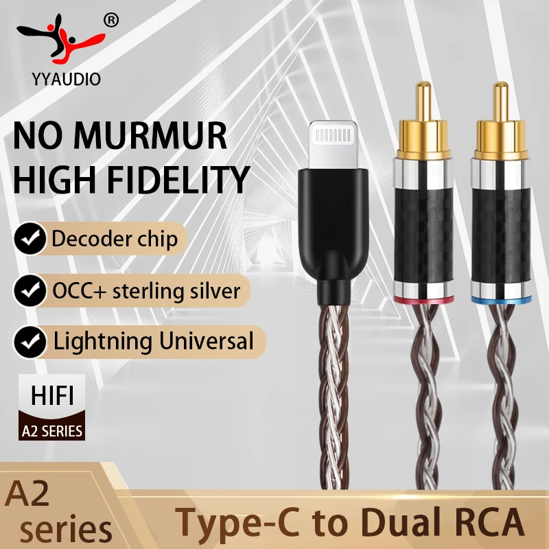 YYAUDIO USB C RCA Audio Cable Type C to 2 RCA Cable 2rca Jack Type C