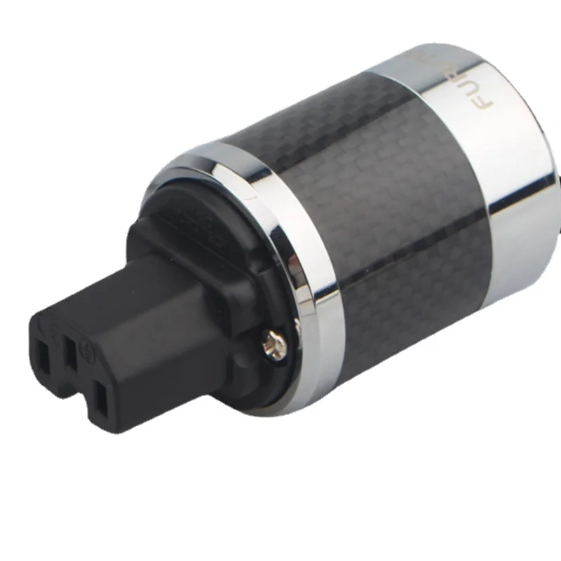 Furutech-fibra de Carbono Ródio Plug Power Plated com Junta Hi-end Preto ue Eua Padrão ac Iec Feminino Hi-fi Eua Alimentação ac Fi50 - Image 2