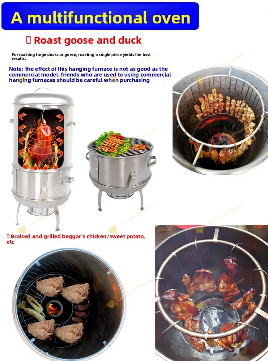 Charcoal BBQ Outdoor Smokeless Roaster for Duck Chicken Skewers Home Use