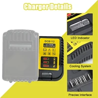 DCB112 Battery Charger For Dewalt 10.8V 12V 14.4V 18V 20V DCB206 DCB205 DCB204 DCB203 DCB120,DCB107 DCB115 DCB105(No battery) 4