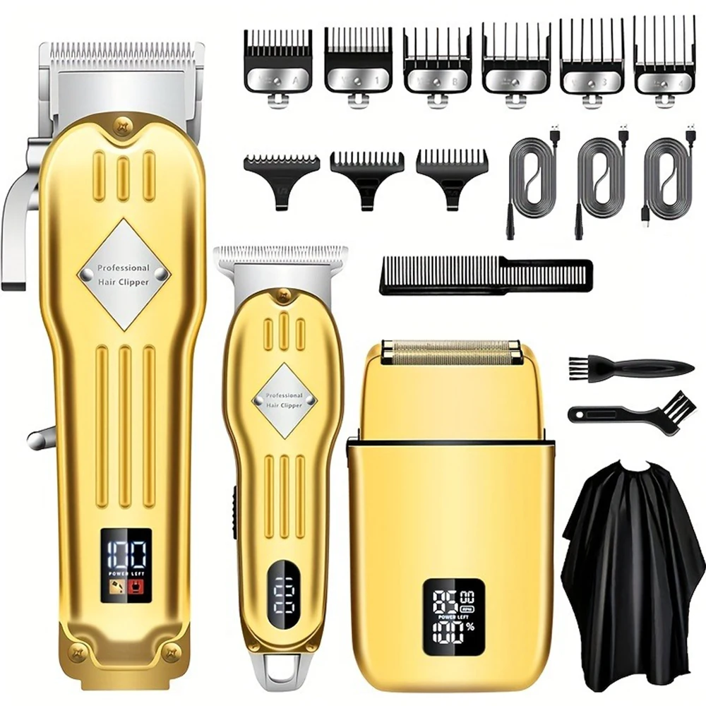 alt="A Professional Hair Clippers and Shaver Set for Men, a 3 in1 Cordless Grooming Kit.
