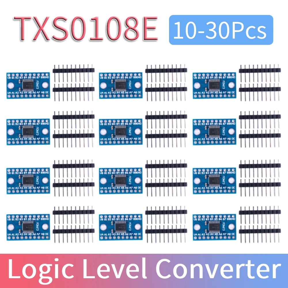 10-30Pcs TXS0108E TTL 양방향 상호 변환기 3.3V 5V 8 채널 전압 레벨 변환 모듈 Arduino용 고속