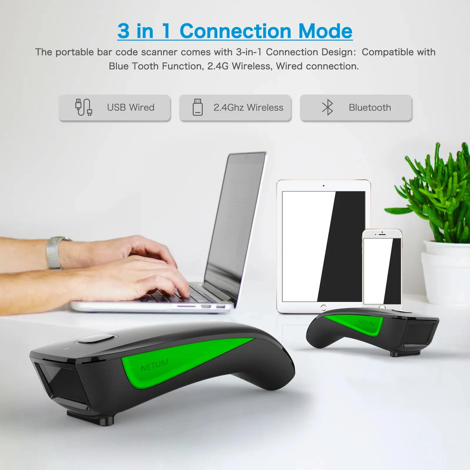 NETUM C740 1D Barcode Scanner Bluetooth Wireless Pocket 1D Bar code Reader CCD for Tobacco Garment mobile payment Industry