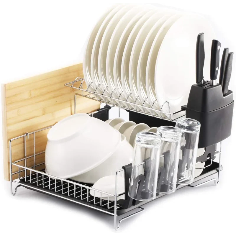 

Premium Racks Professional Dish Rack - 304 Stainless Steel - Fully Customizable - Microfiber Mat Included - Modern