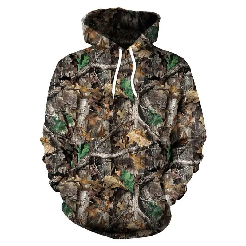 

2024 Spring And Autumn Maple Leaves Camouflage 3D Hoodies Men Women Outdoor Fishing Camping Hunting Clothing Unisex Hooded Coats
