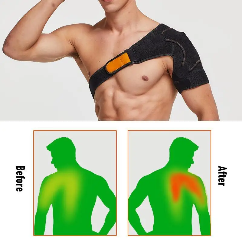 Adjustable Left/Right Shoulder Support Compression Shoulder Brace Warmer Protector Strap Guard Torn Rotator Cuff Joint Pain silicone shoulder pad shoulder pads