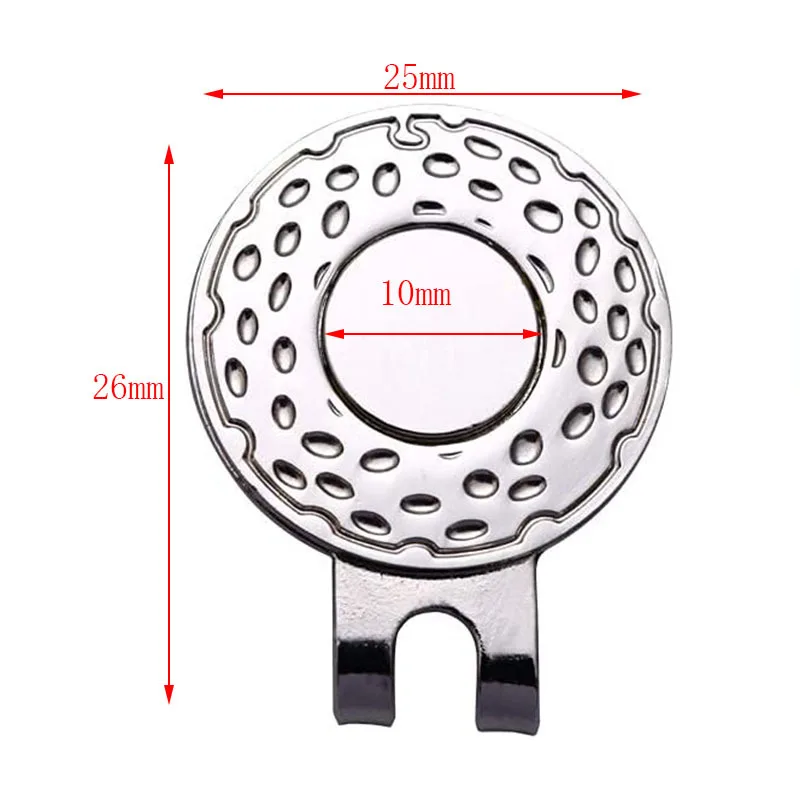 Golf Hat Clip Mark 25mm Coin Silver Ball Position Label with Magnet MJ-04 golf ball mark golf hat clip
