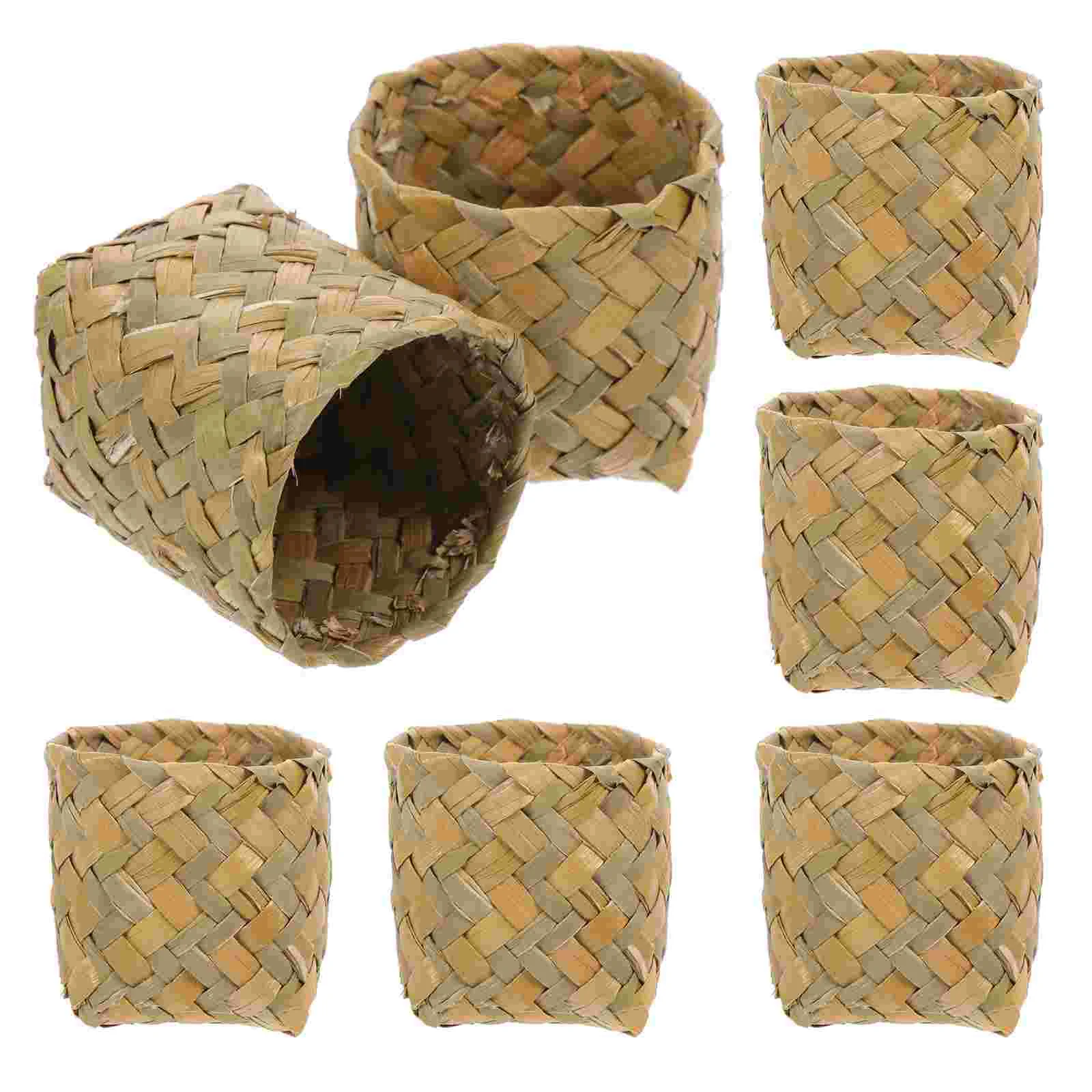 

Straw Woven Candy Boxes Engagement Ring Box Mini Candy Basket Gift Container Wedding Party Favors