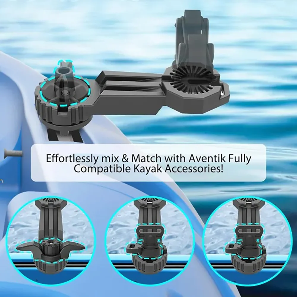 Aventik 2 Pack Multi-Functional Kayak Track Space-Saving Heavy Extend Side Track Tool-Free Installation Kayak Rail