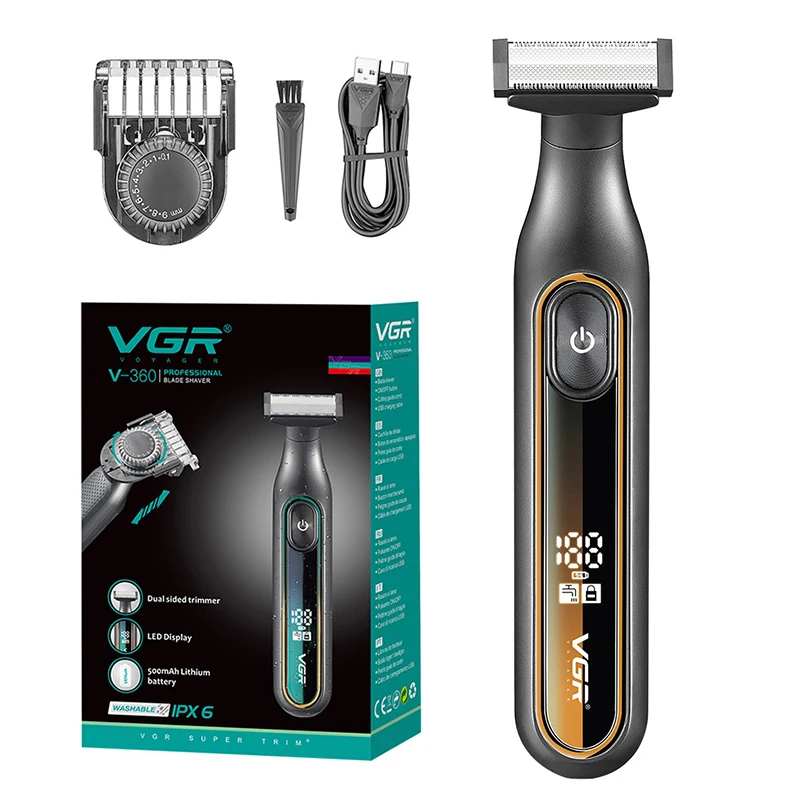 ماكينة حلاقة كهربائية للرجال قابلة لإعادة الشحن VG...