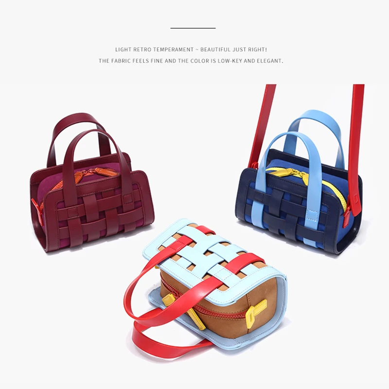 Fashion Splicing Woven Design New In Handbag 2023 Casual Versatile