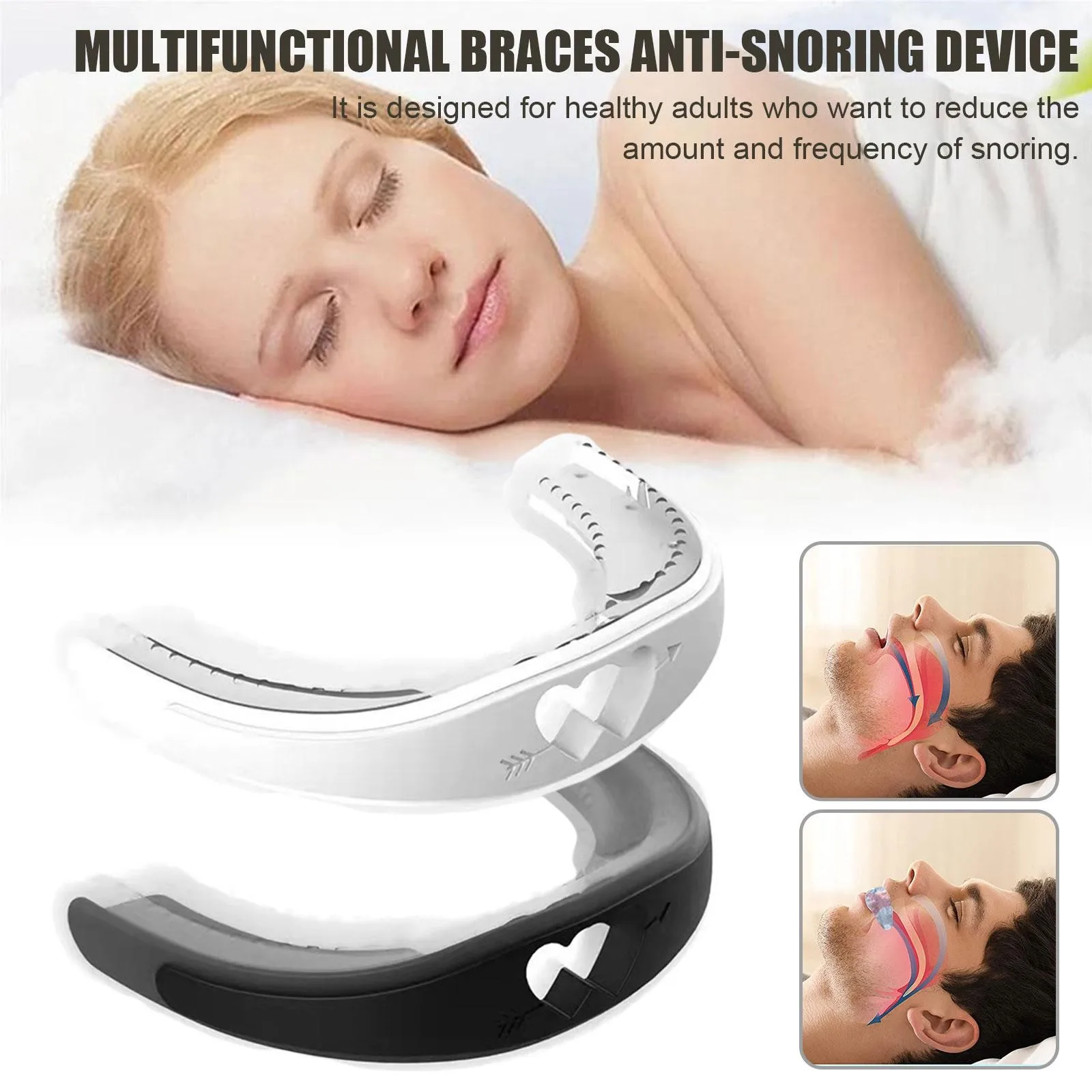 

Silicone Anti-snoring Braces Anti Snore Anti Snoring Bruxism Tray Sleeping Aid Mouthguard Health Care Tool