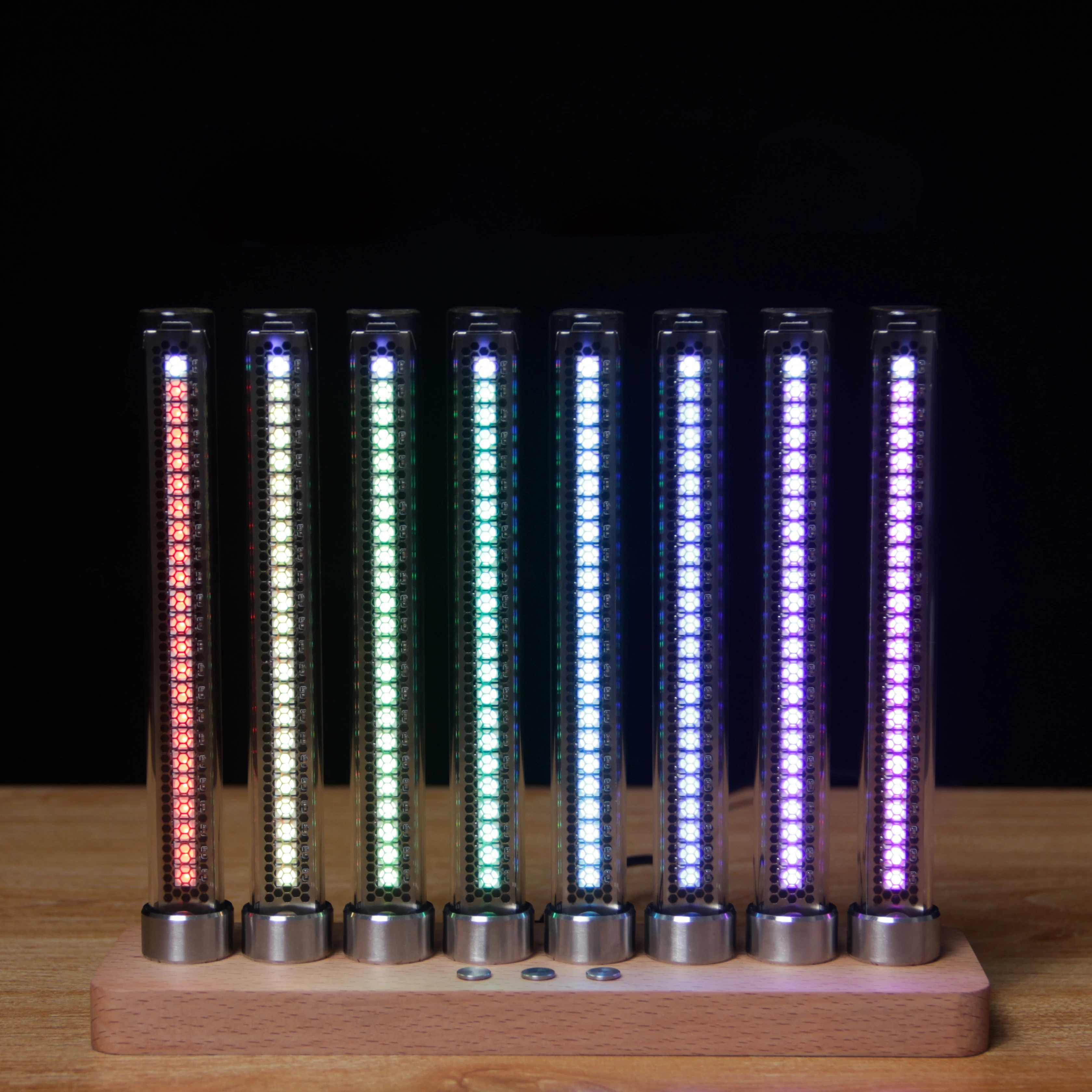 Audio Lights Music Spectrum Cyberpunk Analog Glow Tube Level Indicator VU Meter Music Rhythm Ambient Light LED Pickup Lamp