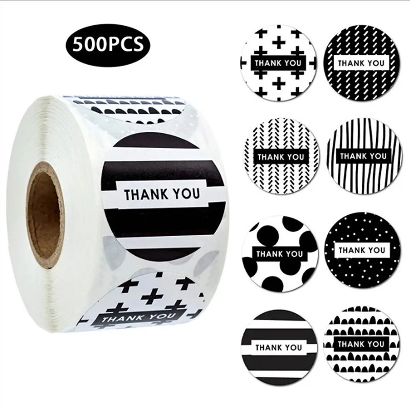 

8 Different Designs of Wreath Roll Label Packaging Thank You Sticker for Sealing Pasting Envelopes Decorative Stickers 1.5inch