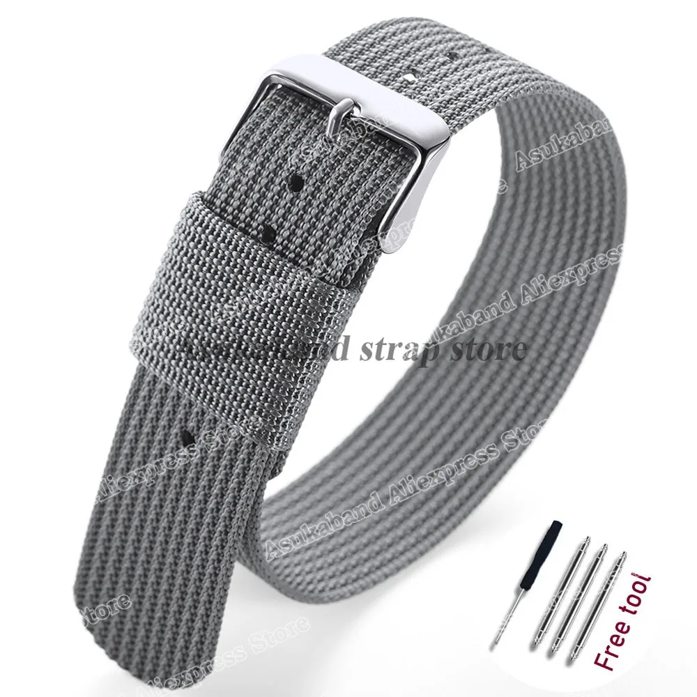 Black and Green Nylon Braided Men's Army Sports Watch Strap - Breathable and Wear-Resistant