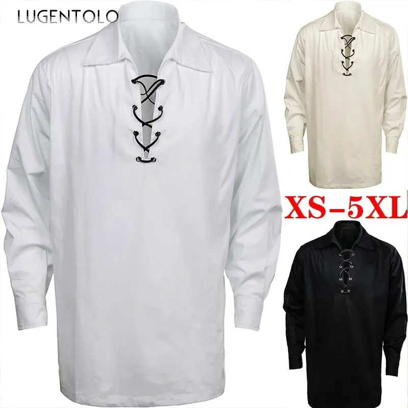 

Men Vintage Linen Shirt Long Sleeve Lapel Fashion Simple Top Solid Spring Summer Thin Men's Casual Loose Harajuku T-Shirt