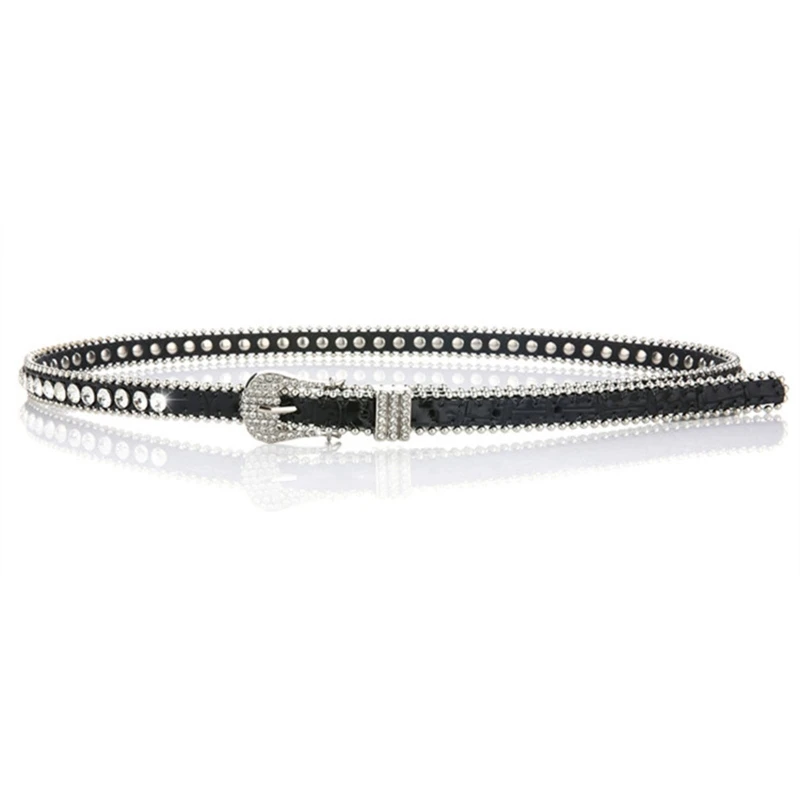 Bling for Rhinestone Belts for Women Western Cowgirl Bling Studded Suede Leather