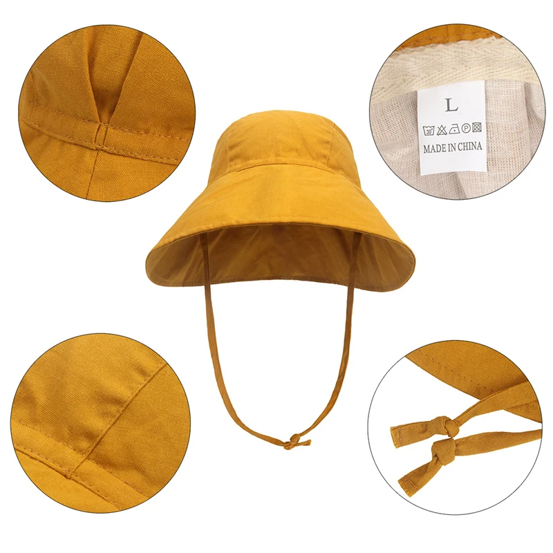 Kids Cotton Bucket Hat - UV Protection Summer Beach Cap
