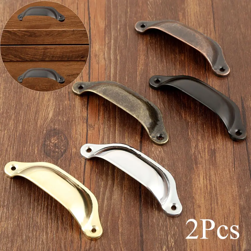 Description Picture 2 of item2PCS Cupboard Hardware Cabinet Dresser Shell Shape Antique Brass Door Handle Drawer Knob Wardrobe Pulls Cabinet Pulls