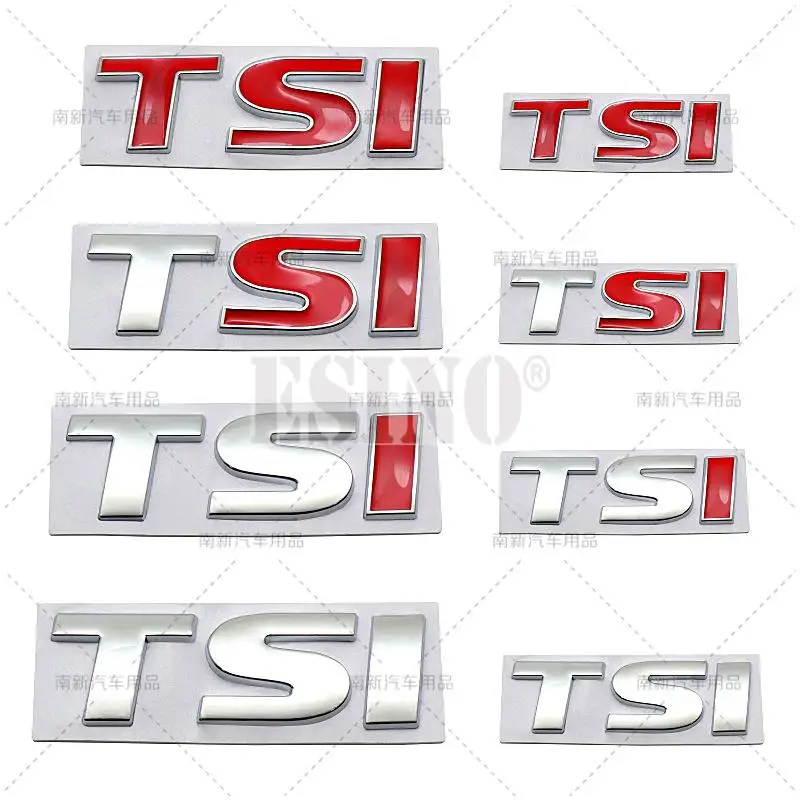 Car Styling 3D TSI Metal Alloy Adhesive Emblem Rear Trunk Badge Fender Sticker Car Body Decal for Volkswagen Golf Passat Tiguan