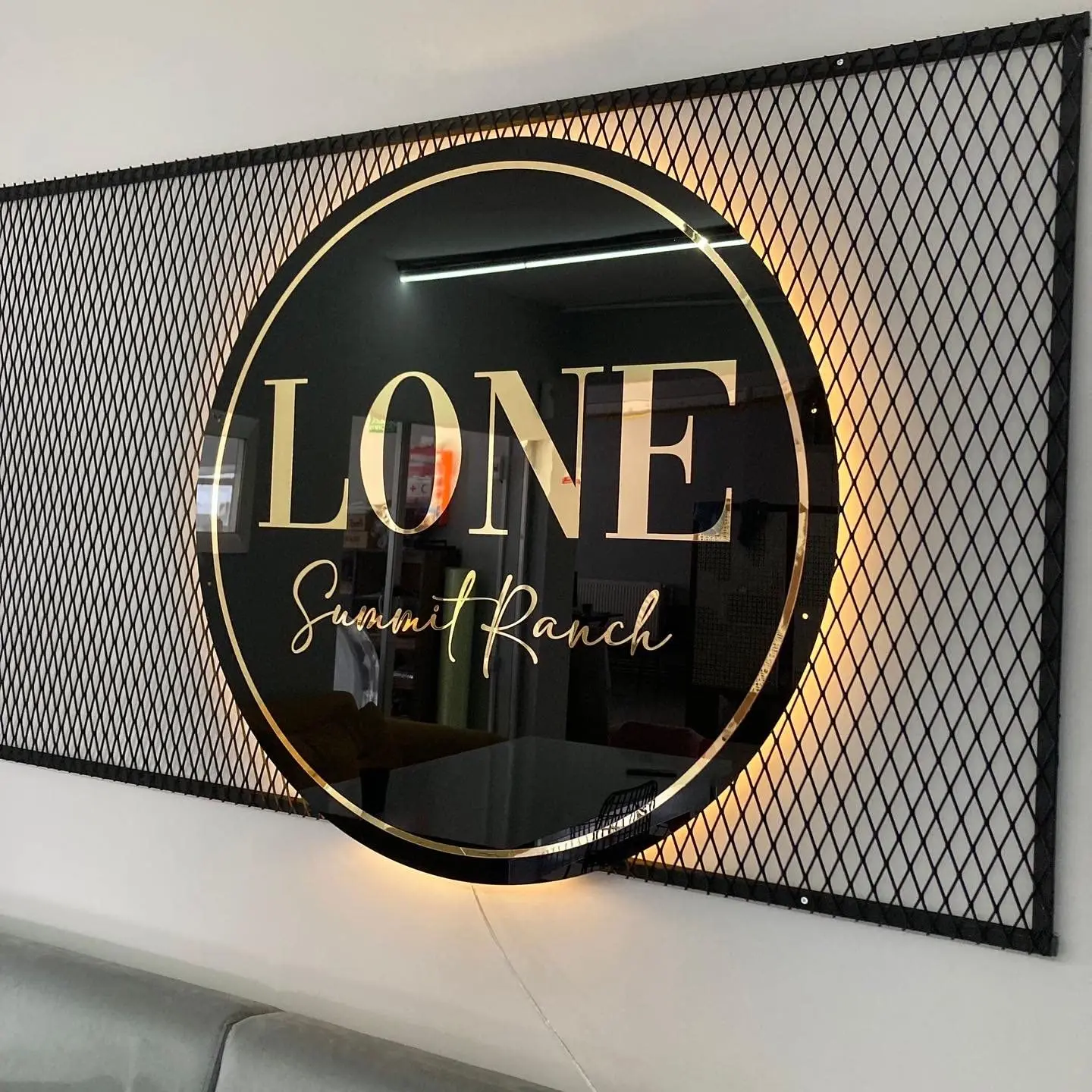 LED 아크릴 비즈니스 사인 네온 서클 이름 플레이트, 맞춤형 로고 장식, 사무실 문짝 사인 벽 사인