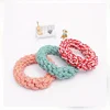 1pc Random Color Ring Woven Design Pet Chew Toy Dog Teeth Grinding Toy Dog Braided Knot Rope Chew Funny Toy 2