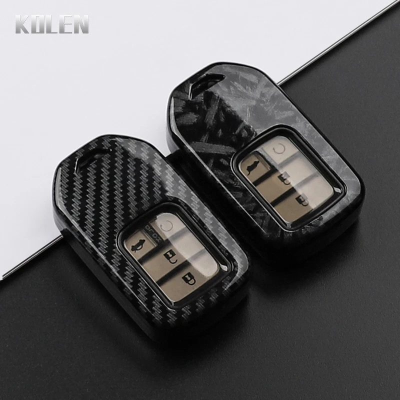 Sleek Carbon Fiber Style Car Key Case Cover