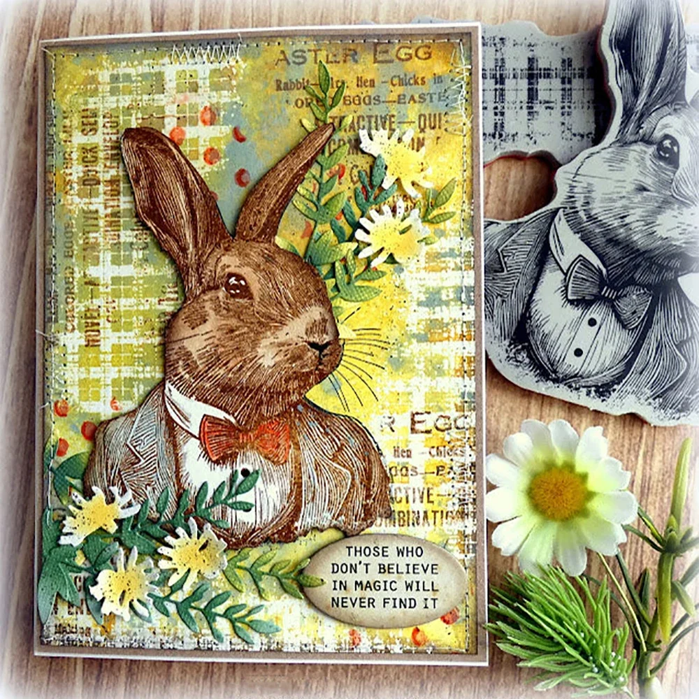 Clear Stamps Clear Rubber Stamps Mr. Rabbit Abstract Florals Love Notes Curiosity Shop Set For DIY Scrapbooking Album Decoration Card Making Crafts