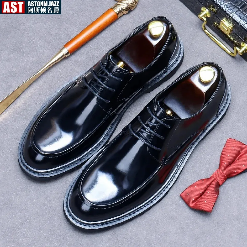 

2024 New Summer Men's Formal Shoes Luxury Genuine Cow Leather Classic Oxfords Handmade Quality Wedding Social Shoes Suit Size 46