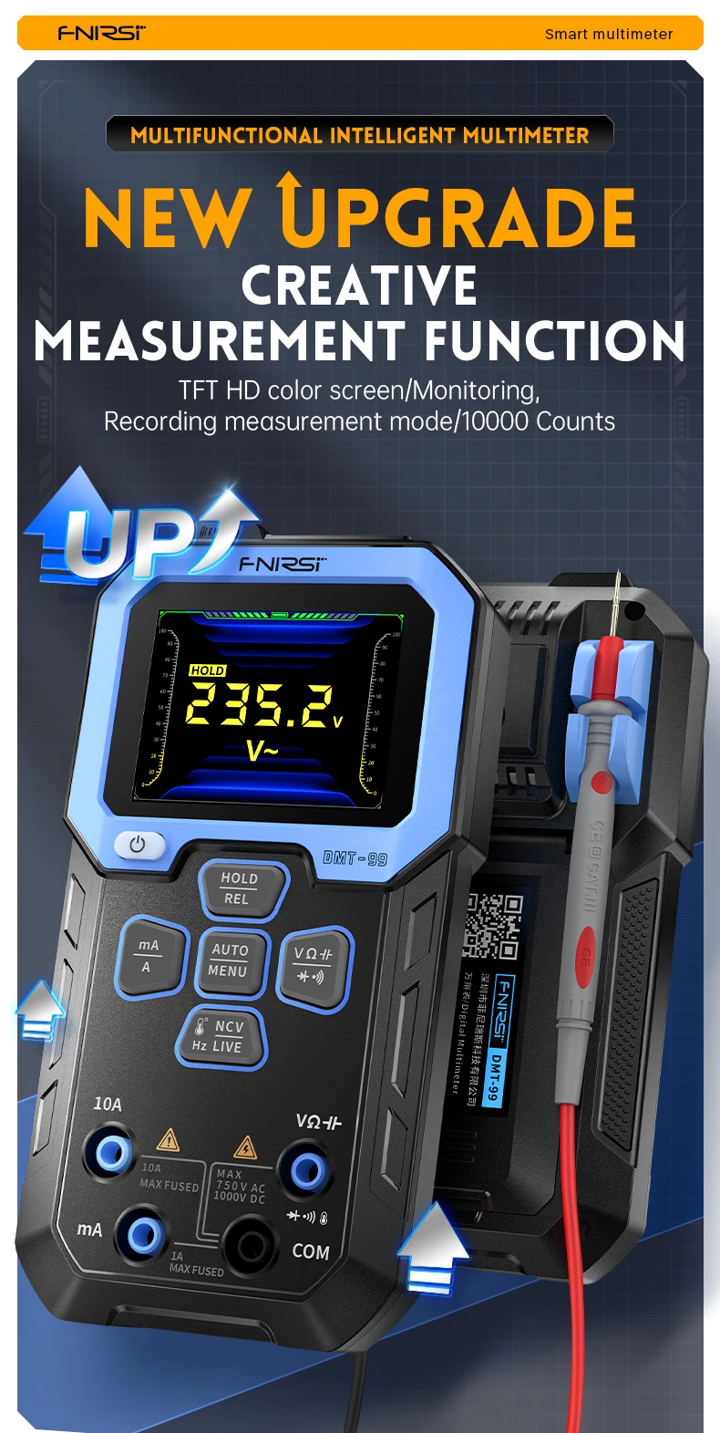 DMT-99 Digital Multimeter 9999 Auto Range,Resistance Capacitance Frequency Tempe