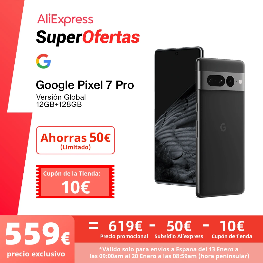 Versión Global Google Pixel 7 Pro 5G Smartphone Pantalla de 6,7» 120Hz con LTPO 50MP Triple Cámara IP68 5000mAh Batería Móvil