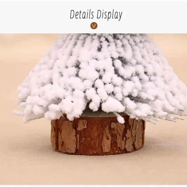Mini Christmas Tree Tabletop Snow Pine Tree Decoration DIY New Year Xmas Party Home Table Ornament Christmas Gifts Lights Decors 5
