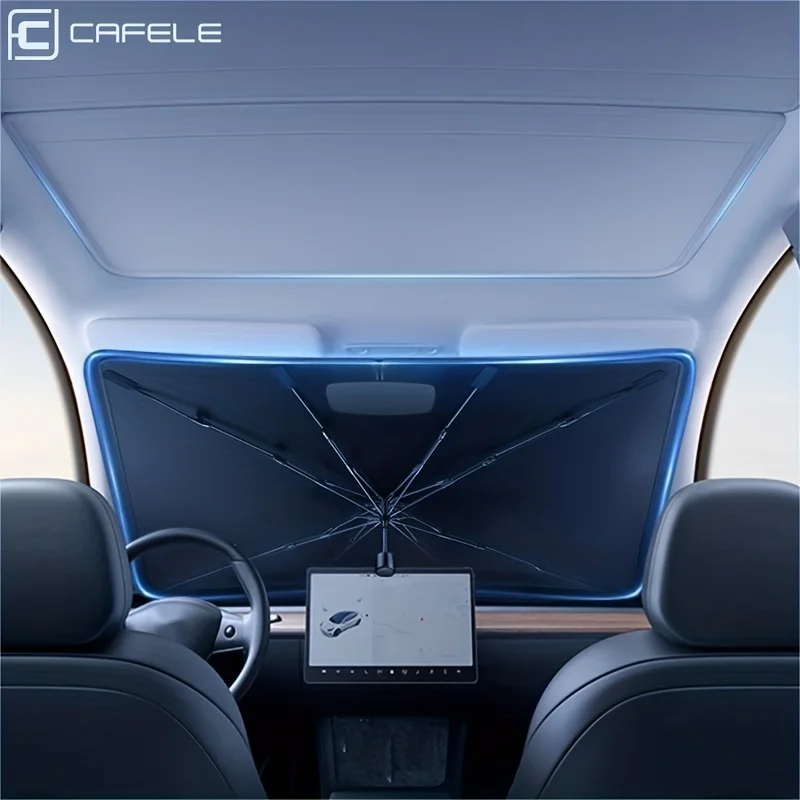 Windshield sunshade Car Front Parasol Front Windshield Sunshade Thickened Sun Protection And Heat Insulation Sun Visor For Car Tesla Model 3 Y