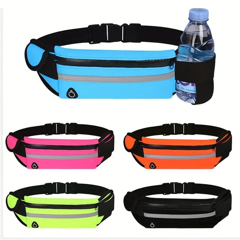 Running waist bag Sport Running Waist Bag For Women Men Comfortable Gym Fanny Bag Safty Tape Cycling Phone Case Running Belt