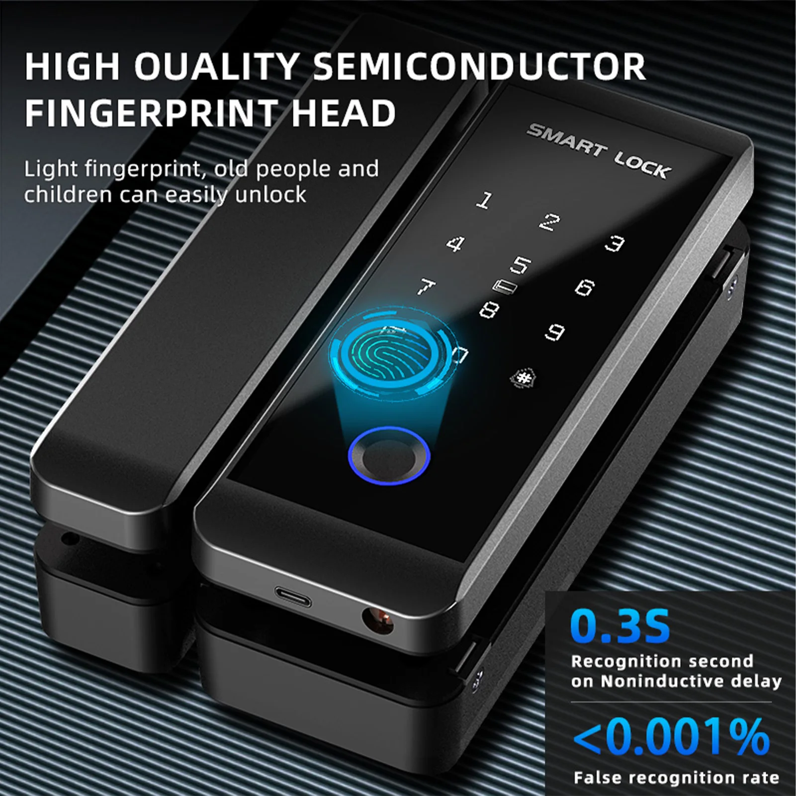 Smart Lock WIFI Fingerprint Push Pull Keyless Entry Door Locks for Glass Metal Wood Door TY APP Remote Control Multi Language