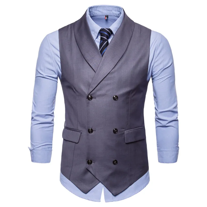 

2021High Qualit Smart Casual Suit Vest Men Business Waistcoat Fashion Formal Dress Single Breasted Classic V-neck Wedding Top