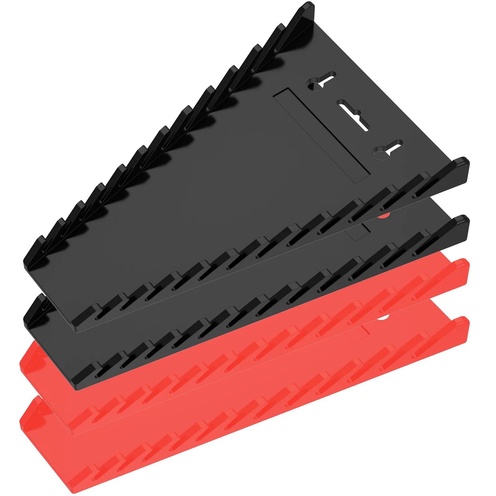 

4Pcs Wrench Holder Magnetic Wrench Storage Tray Holder 4-Pack Total 48 Slots Wrench Organizer Sturdy Wrench Tool Tray Plastic