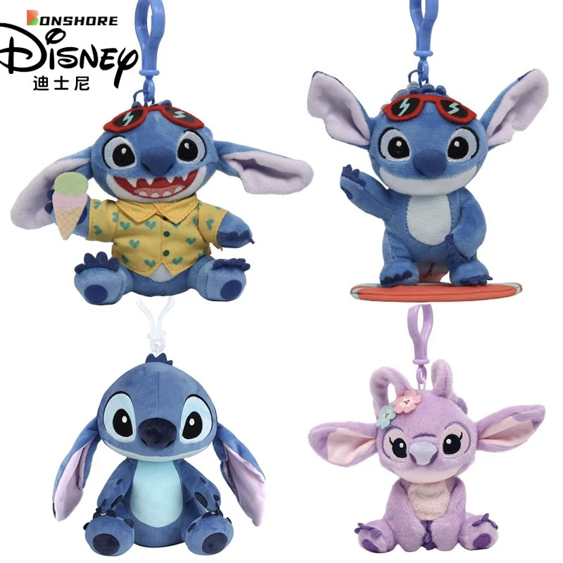 

13 см, фигурки из мультфильма «Стич ангел» disney, школьная сумка, брелок для ключей, детские игрушки на день рождения, рождественские подарки