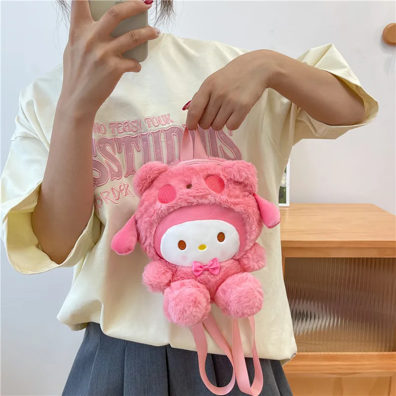 

Плюшевая Наплечная Сумка Sanrio Kuromi Cinnamoroll, 21 см