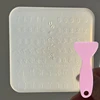 1Pc 3D Silicone Nail Carving Mold With Free Scraper , Kawaii Snow Man Gothic Text Cartoon Rabbit INS Pattern DIY Nail Art 6